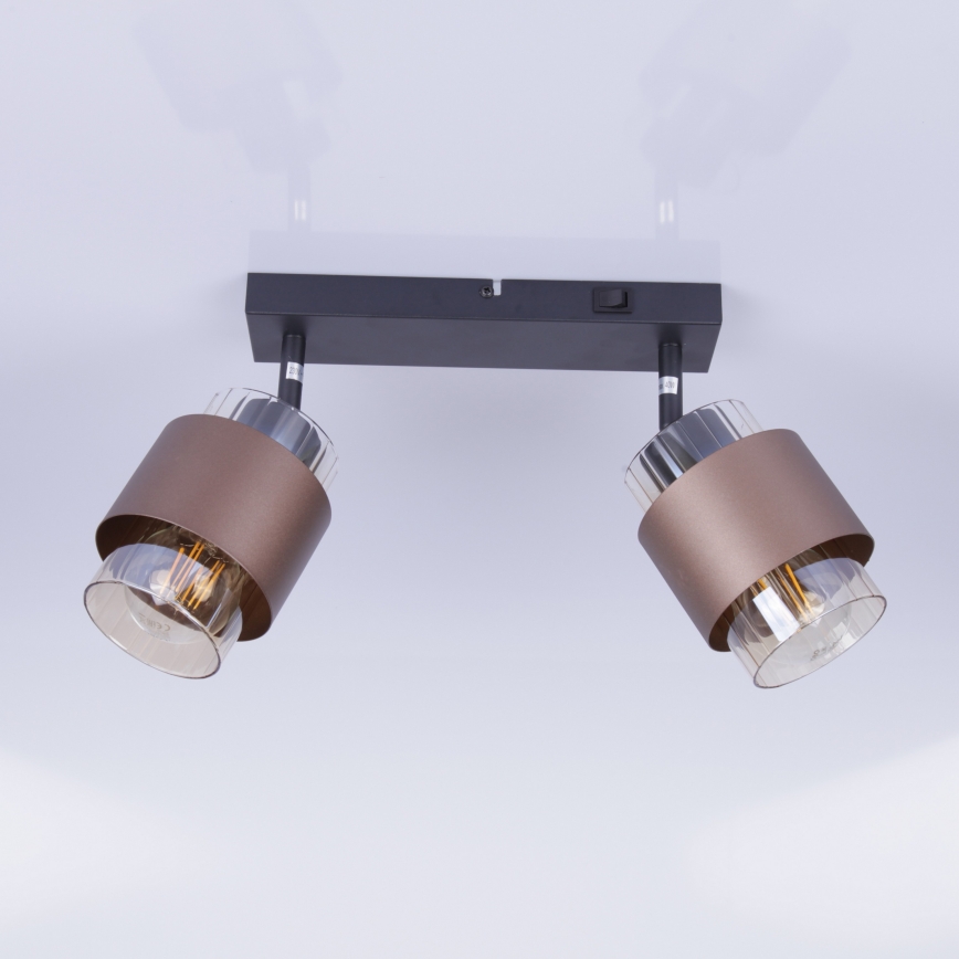 Globo - Spotlamp 2xE27/40W/230V zwart/brons