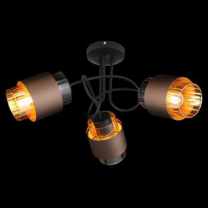 Globo - Opbouwkroonluchter 3xE27/40W/230V zwart/bronzen