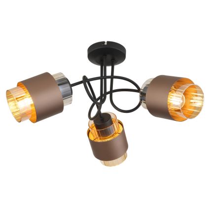 Globo - Opbouwkroonluchter 3xE27/40W/230V zwart/bronzen