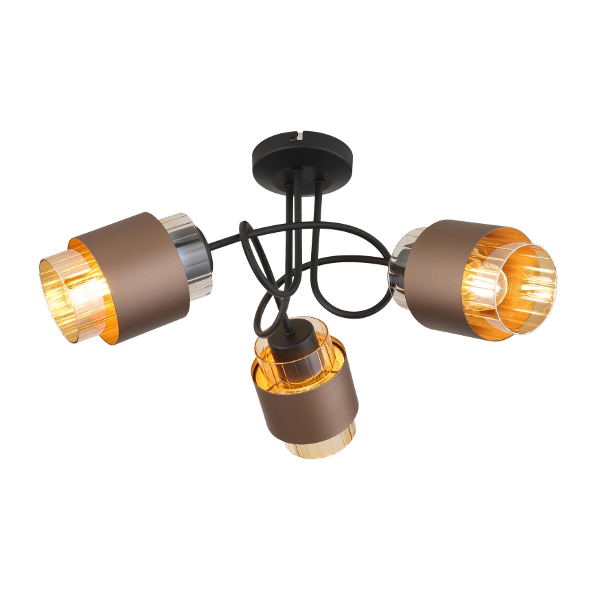 Globo - Opbouwkroonluchter 3xE27/40W/230V zwart/bronzen