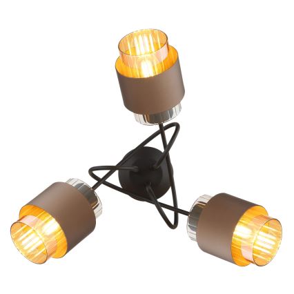 Globo - Opbouwkroonluchter 3xE27/40W/230V zwart/bronzen