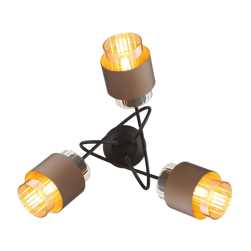 Globo - Opbouwkroonluchter 3xE27/40W/230V zwart/bronzen