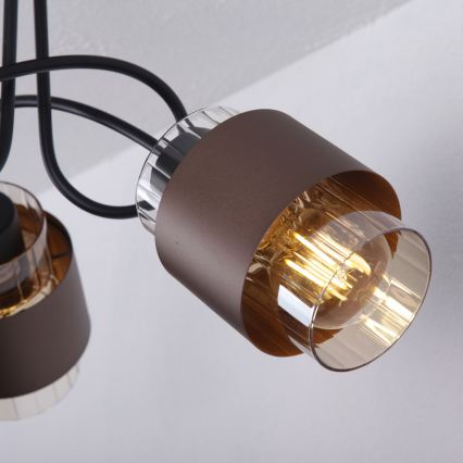 Globo - Opbouwkroonluchter 3xE27/40W/230V zwart/bronzen