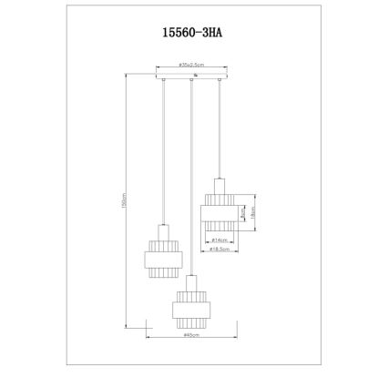 Globo - Hanglamp met kabelophanging 3xE27/60W/230V