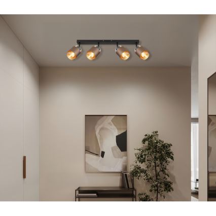 Globo - Spotlamp 4xE27/40W/230V zwart/brons