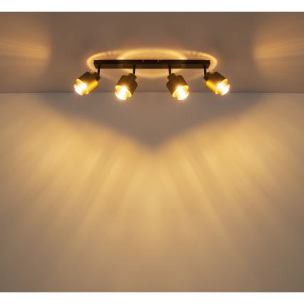Globo - Spotlamp 4xE27/40W/230V zwart/brons