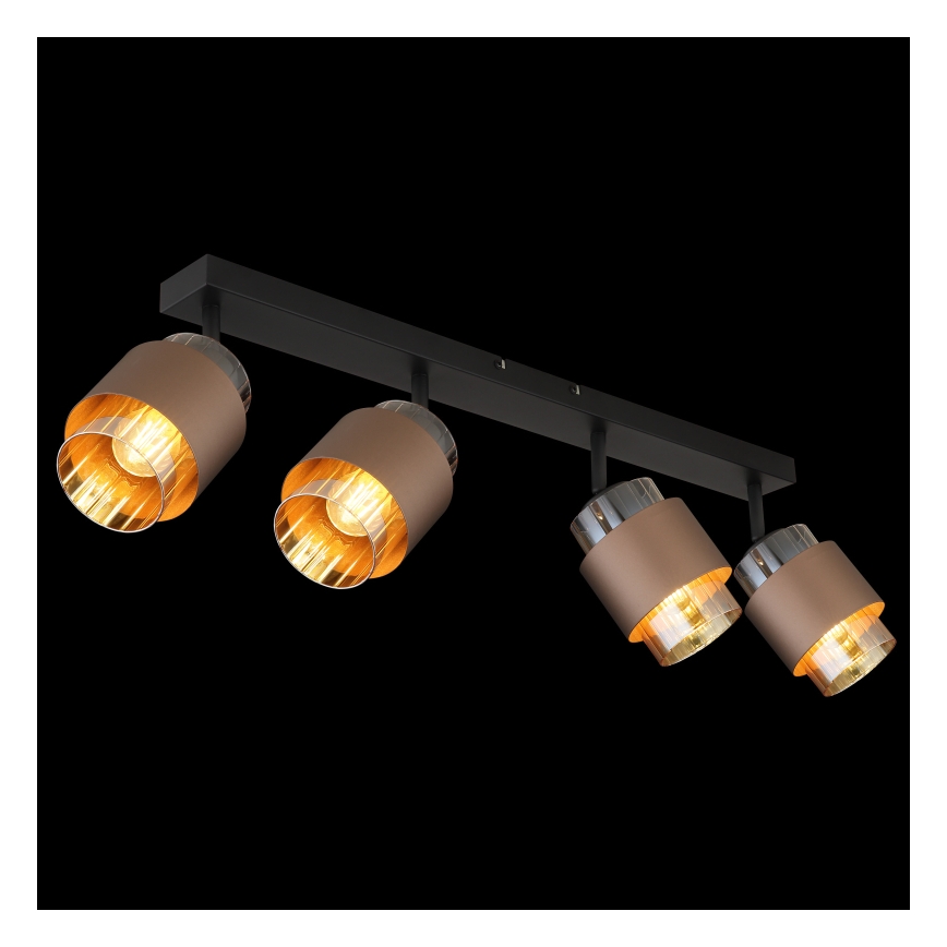 Globo - Spotlamp 4xE27/40W/230V zwart/brons