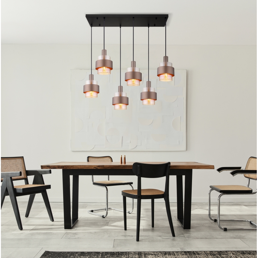 Globo - Kroonluchter met kabel 6xE27/60W/230V