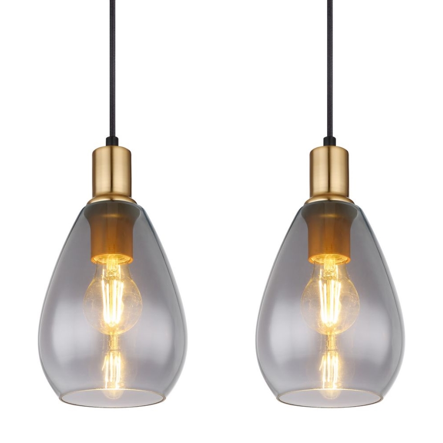 Globo - Hanglamp aan kabel 4xE27/40W/230V messing