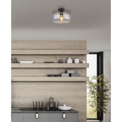 Globo - Bevestigde hanglamp 1xE27/40W/230V diameter 28 cm grijs