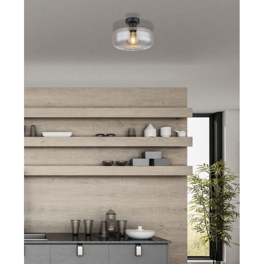 Globo - Bevestigde hanglamp 1xE27/40W/230V diameter 28 cm grijs