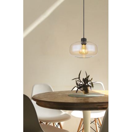 Globo - Hanglamp aan een koord 1xE27/40W/230V diameter 28 cm doorzichtig