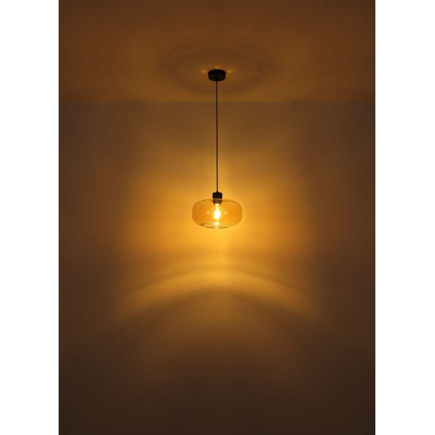 Globo - Hanglamp aan een koord 1xE27/40W/230V diameter 28 cm doorzichtig