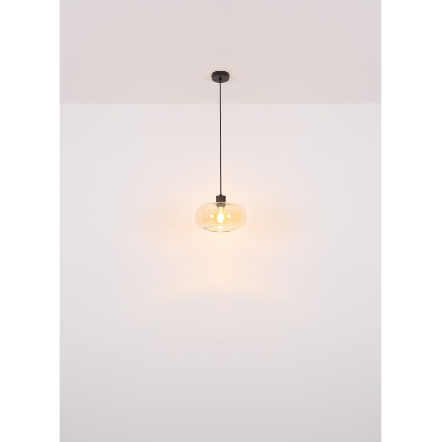 Globo - Hanglamp aan een koord 1xE27/40W/230V diameter 28 cm doorzichtig