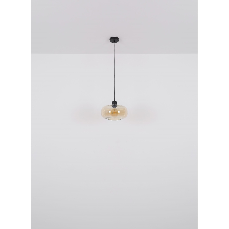 Globo - Hanglamp aan een koord 1xE27/40W/230V diameter 28 cm doorzichtig