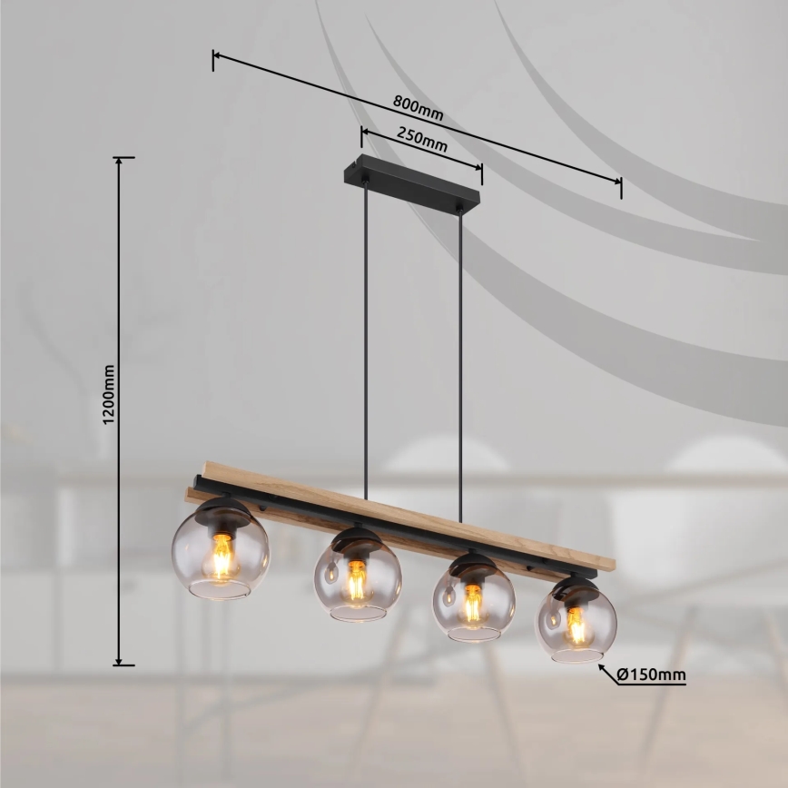 Globo - Hanglamp aan een koord 4xE27/25W/230V