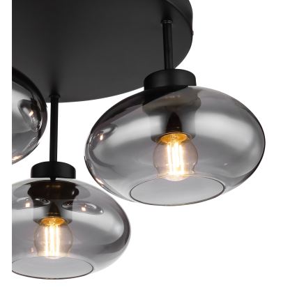 Globo - Plafondkroonluchter 3xE27ILLU/40W/230V zwart
