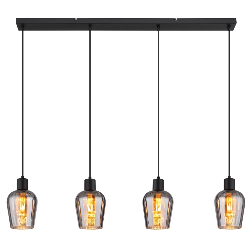 Globo - Hanglamp aan een koord 4xE27/40W/230V zwart