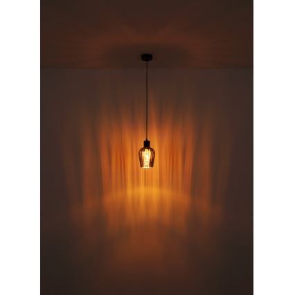Globo - Hanglamp aan een koord 1xE27/40W/230V diameter 13,5 cm zwart