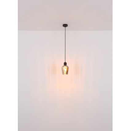 Globo - Hanglamp aan een koord 1xE27/40W/230V diameter 13,5 cm zwart