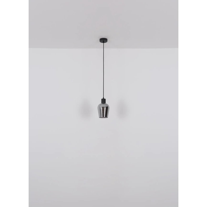 Globo - Hanglamp aan een koord 1xE27/40W/230V diameter 13,5 cm zwart