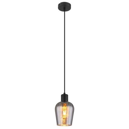 Globo - Hanglamp aan een koord 1xE27/40W/230V diameter 13,5 cm zwart