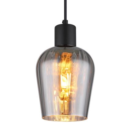Globo - Hanglamp aan een koord 1xE27/40W/230V diameter 13,5 cm zwart