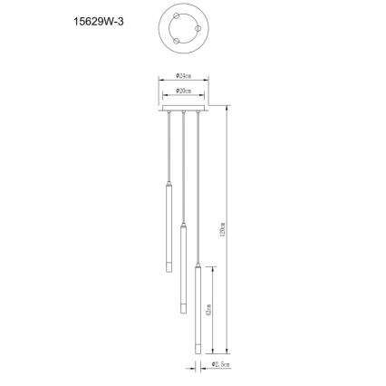 Globo - Hanglamp aan een koord 3xG9/4W/230V diameter 24 cm