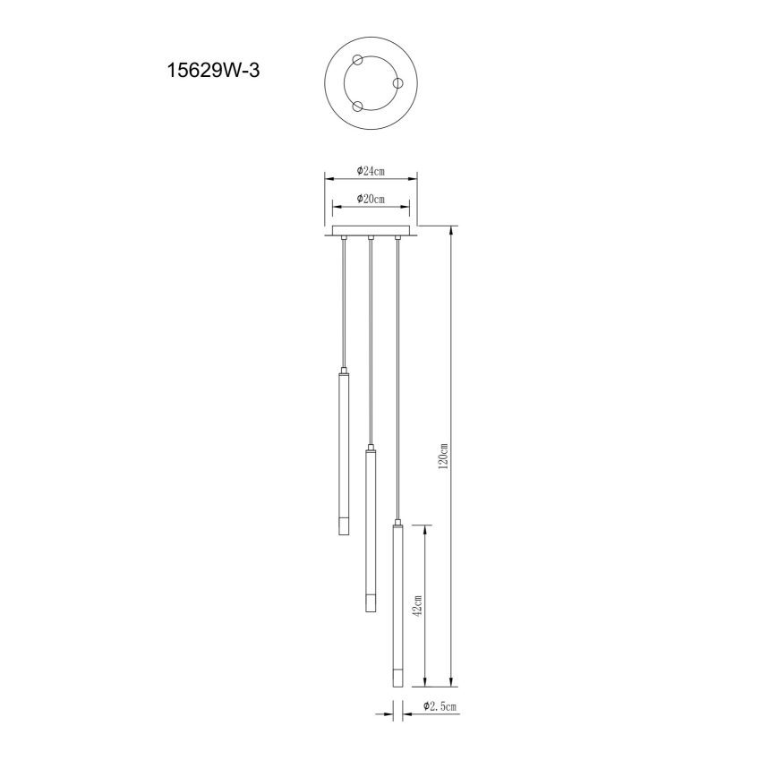 Globo - Hanglamp aan een koord 3xG9/4W/230V diameter 24 cm
