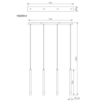Globo - Hanglamp aan een koord 4xG9/4W/230V