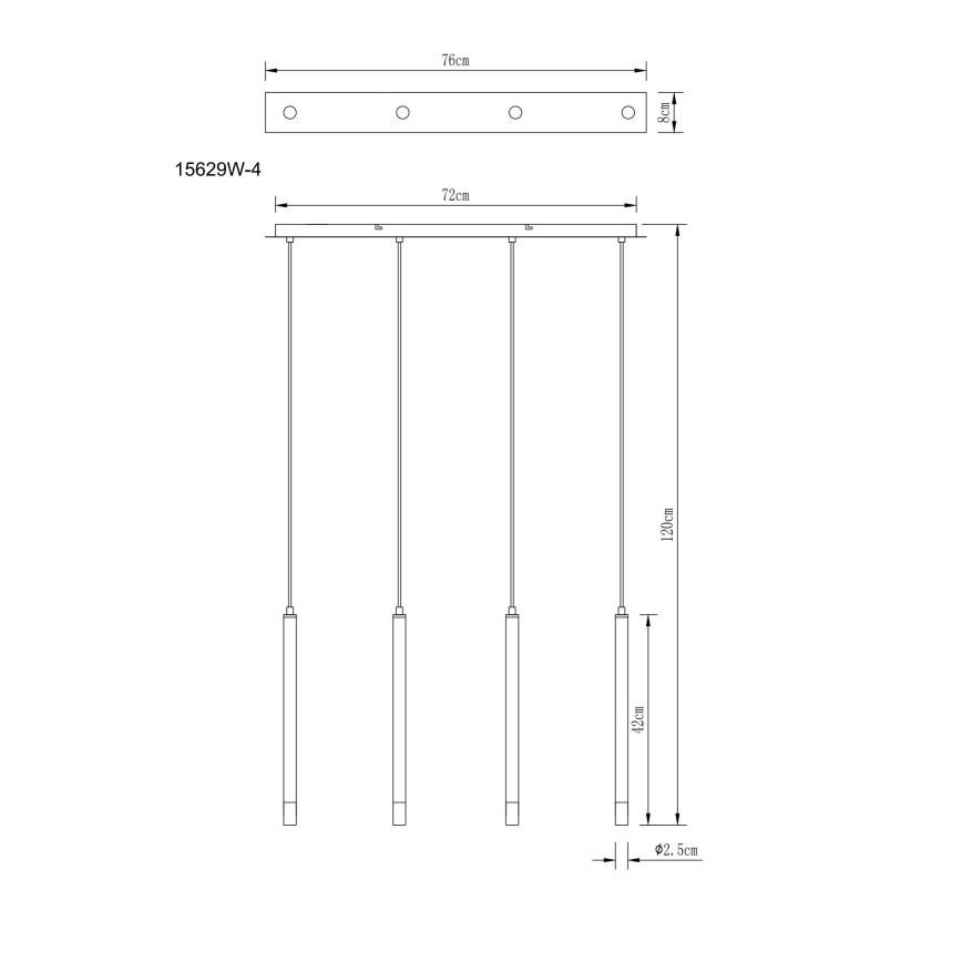 Globo - Hanglamp aan een koord 4xG9/4W/230V