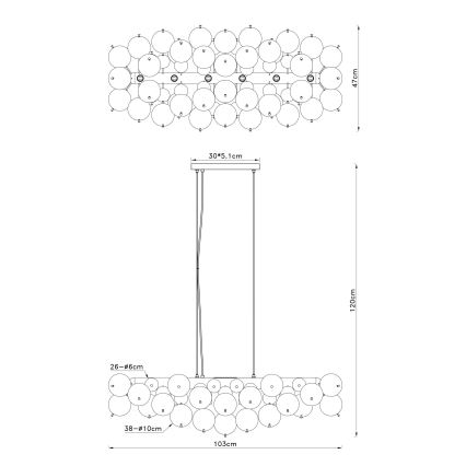 Globo - Hanglamp aan kabel 6xE14/25W/230V zwart