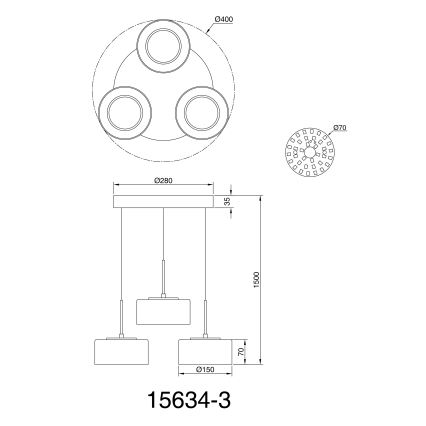Globo - LED Hanglamp aan een koord 3xLED/8W/230V