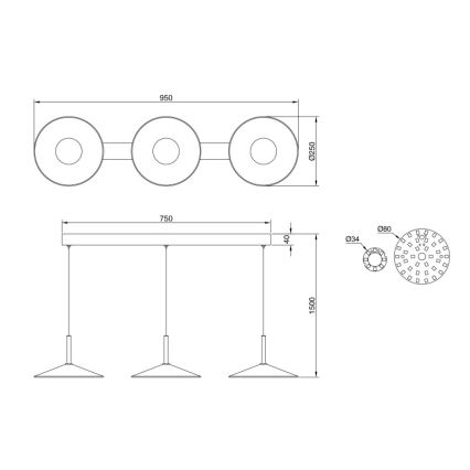 Globo - LED-hanglamp aan kabel LED/24W/230V 4000K zwart