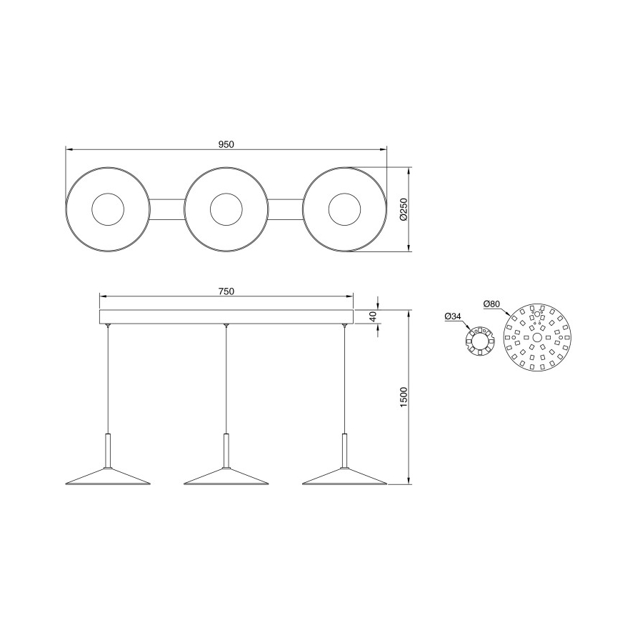 Globo - LED-hanglamp aan kabel LED/24W/230V 4000K zwart