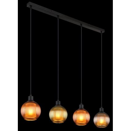 Globo - Hanglamp aan een koord 4xE27/25W/230V koper/groen/blauw