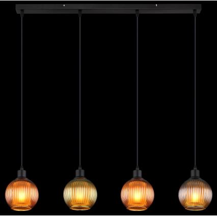Globo - Hanglamp aan een koord 4xE27/25W/230V koper/groen/blauw
