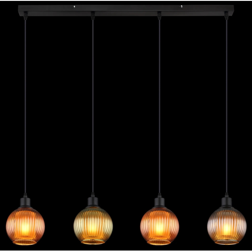 Globo - Hanglamp aan een koord 4xE27/25W/230V koper/groen/blauw