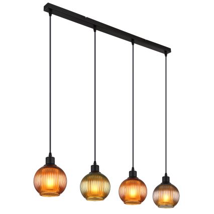 Globo - Hanglamp aan een koord 4xE27/25W/230V koper/groen/blauw