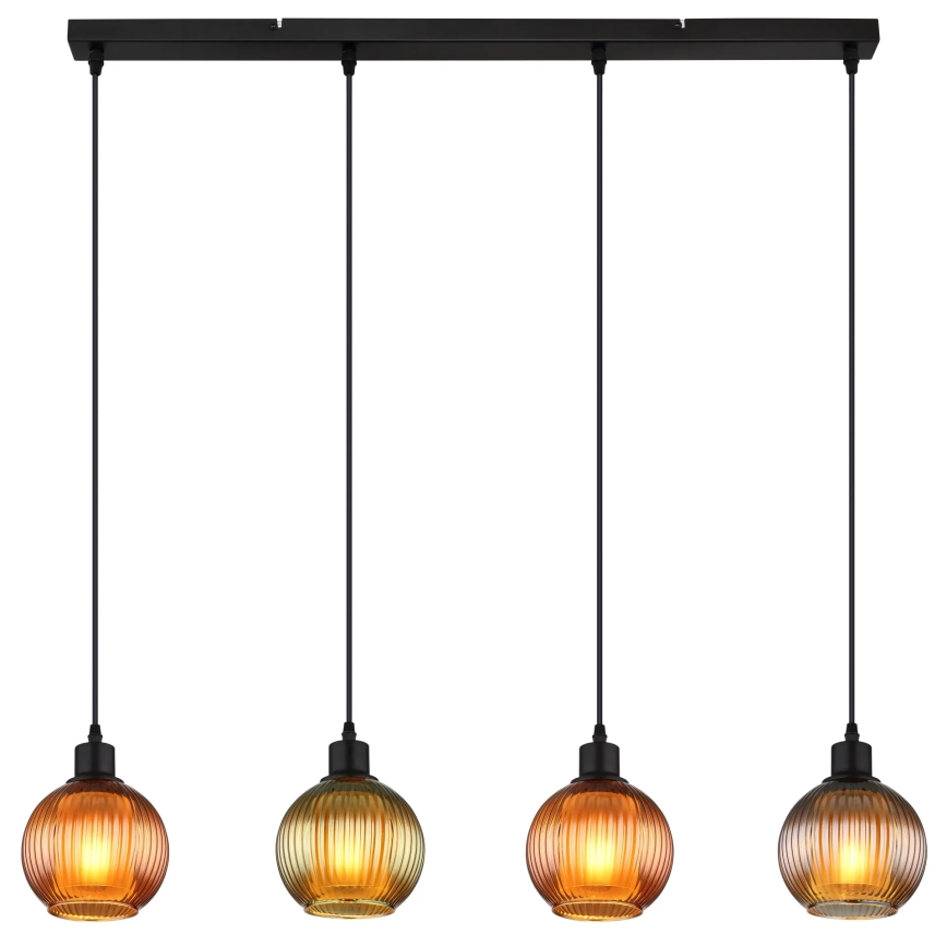 Globo - Hanglamp aan een koord 4xE27/25W/230V koper/groen/blauw