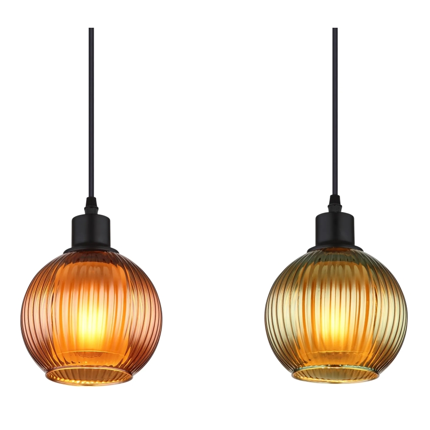 Globo - Hanglamp aan een koord 4xE27/25W/230V koper/groen/blauw