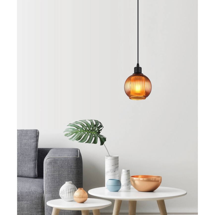 Globo - Hanglamp aan een koord 1xE27/25W/230V diameter 15 cm koper