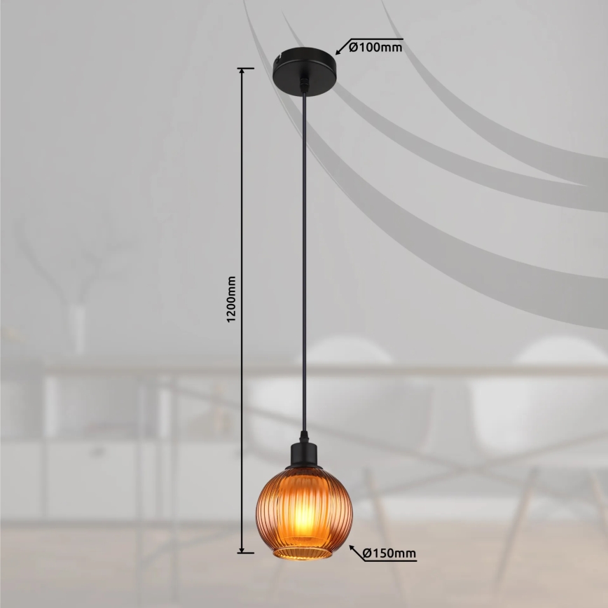 Globo - Hanglamp aan een koord 1xE27/25W/230V diameter 15 cm koper