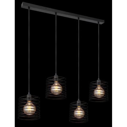 Globo 15640-4H - Hanglamp met kabel TILLY 4xE27/60W/230V zwart