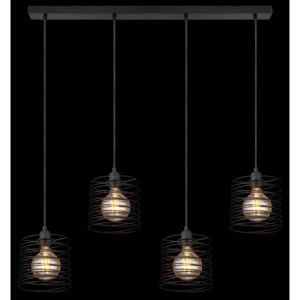 Globo 15640-4H - Hanglamp met kabel TILLY 4xE27/60W/230V zwart