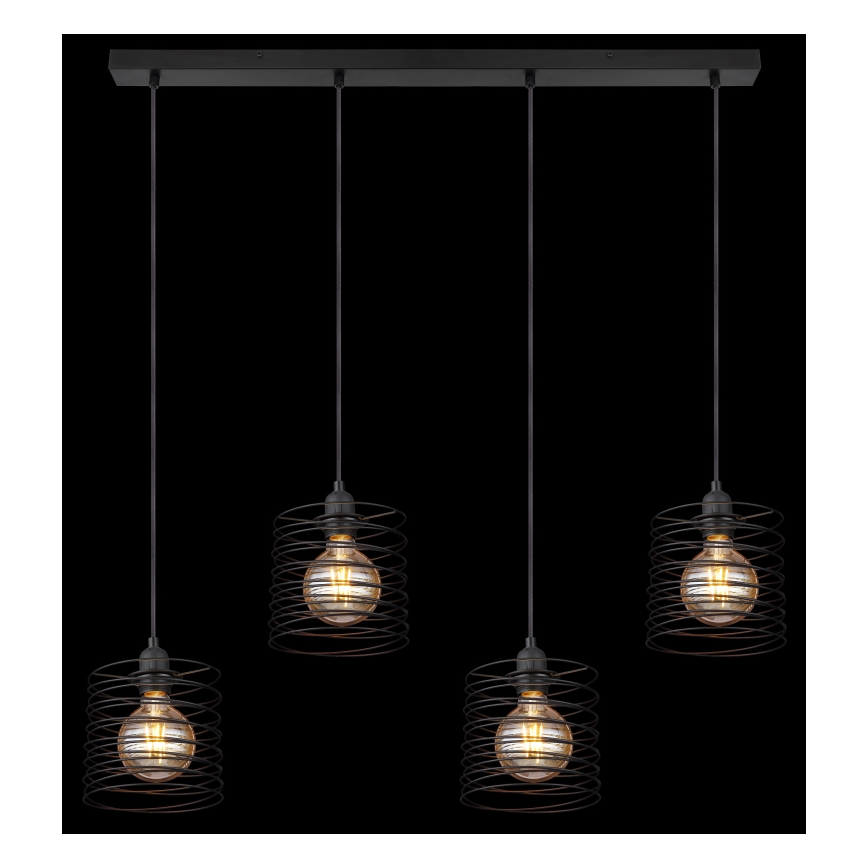 Globo 15640-4H - Hanglamp met kabel TILLY 4xE27/60W/230V zwart