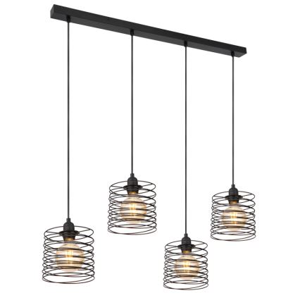 Globo 15640-4H - Hanglamp met kabel TILLY 4xE27/60W/230V zwart