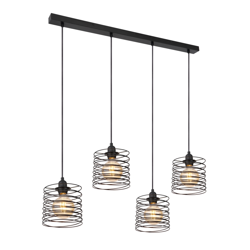 Globo 15640-4H - Hanglamp met kabel TILLY 4xE27/60W/230V zwart