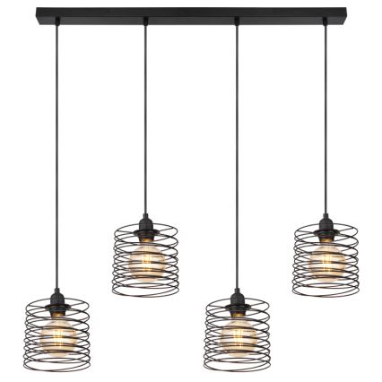 Globo 15640-4H - Hanglamp met kabel TILLY 4xE27/60W/230V zwart