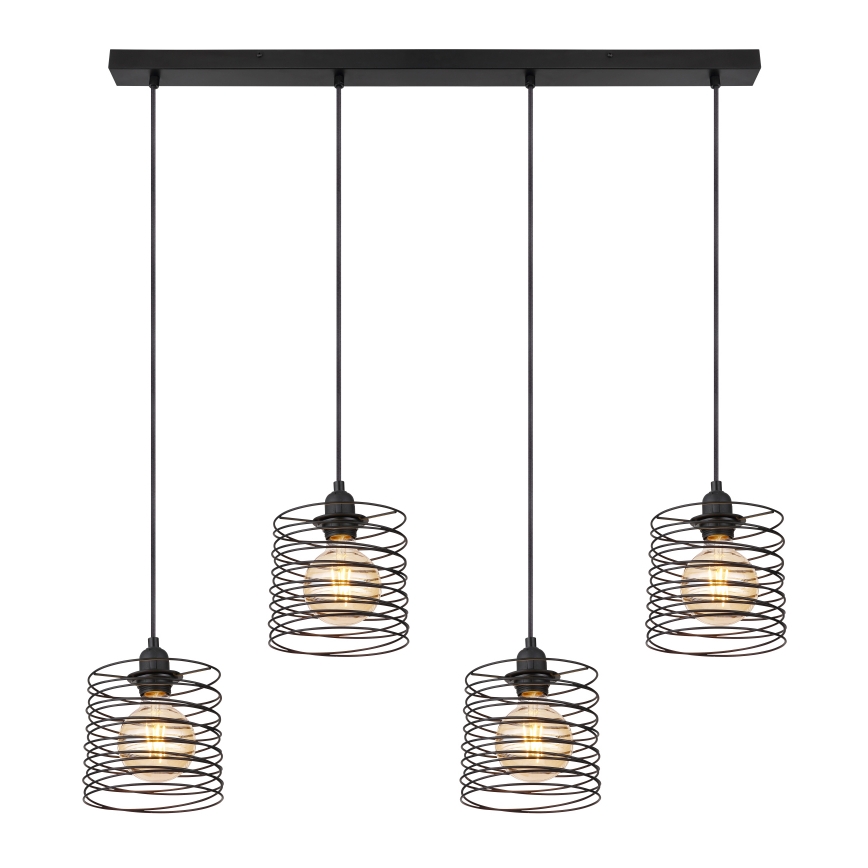 Globo 15640-4H - Hanglamp met kabel TILLY 4xE27/60W/230V zwart